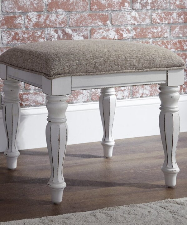 Hanley 18” Tall Solid Wood Vanity Stool by Kelly Clarkson Home