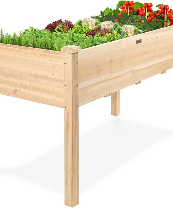 Best Choice Products 48x24x30in Raised Garden Bed, Elevated Wood Planter Box Stand for Backyard, Patio, Balcony w/Bed Liner,